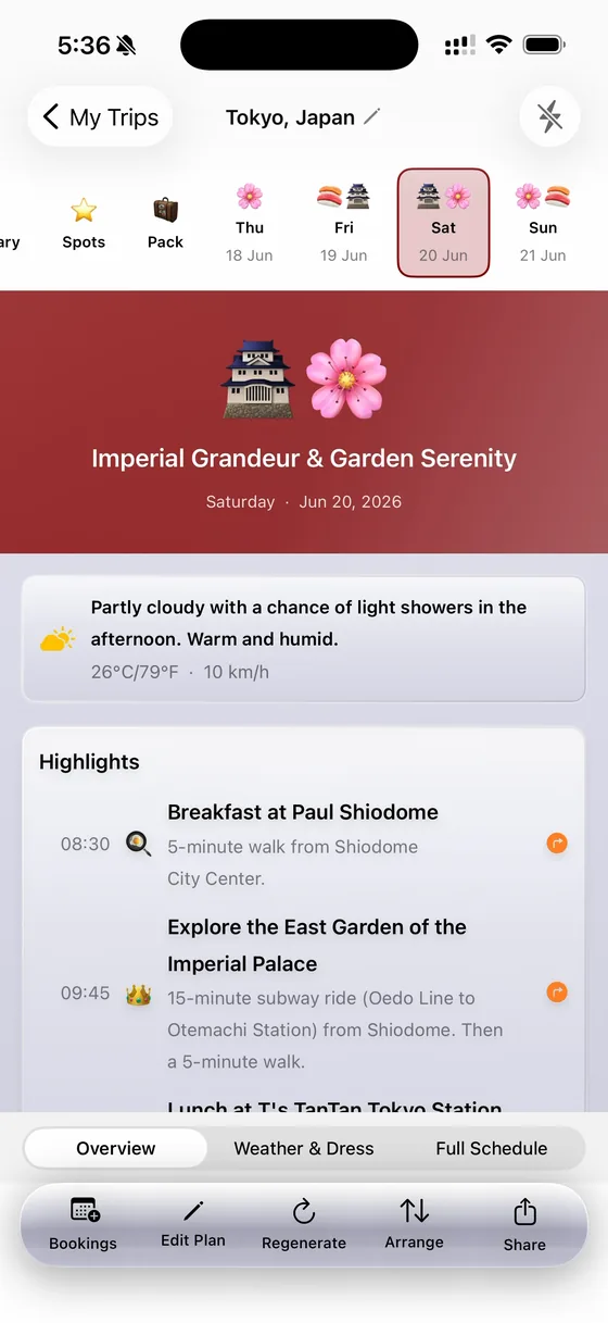 Day 3 โ the Imperial Palace East Garden and T's TanTan